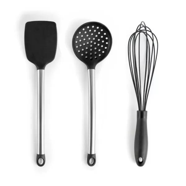 MegaChef Gray Silicone and Stainless Steel Cooking Utensils (Set of 14)