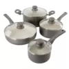 Oster Newcrest 8-Piece Aluminum Nonstick Cookware Set in Gray