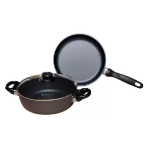 Swiss Diamond Classic Series Induction 3-Piece Cast Aluminum Nonstick Cookware Set in Gray