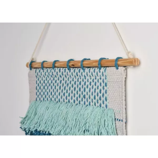 LR Home Coast Gray / Teal Fringed Wall Tapestry