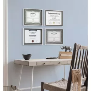 Kate and Laurel Gibson 8.5 in. x 11 in. Gray/White Picture Frames (Set of 4)