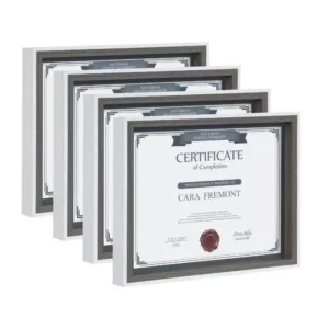 Kate and Laurel Gibson 8.5 in. x 11 in. Gray/White Picture Frames (Set of 4)