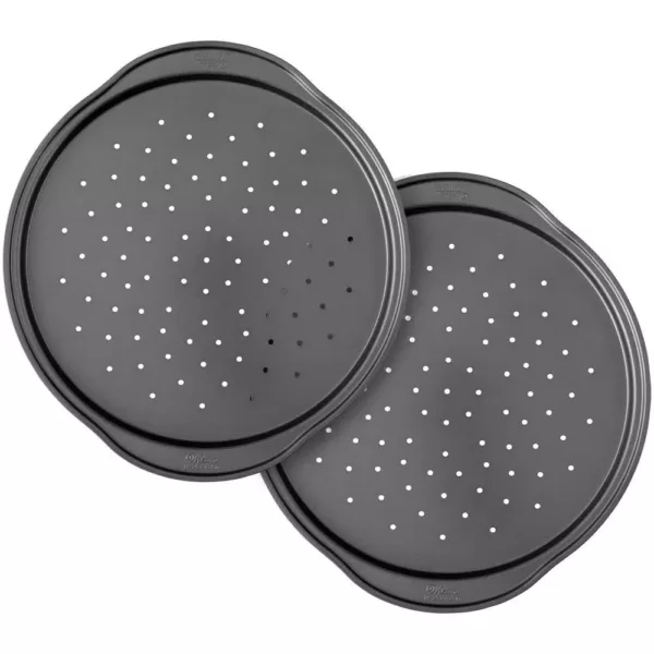 Wilton Perfect Results Non-Stick 14 in. Pizza Crisper Pan (Set of 2)