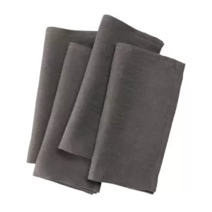 Manor Luxe 0.1 in. H x 20 in. W x 20 in. D Classic Linen Napkins Dark Gray (Set of 4)