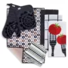 RITZ T-Fal Charcoal Cotton Forks Solids and Prints Kitchen Towels (Set of 8)