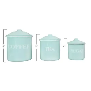 3R Studios 3-Piece Metal Canister Set with Lids