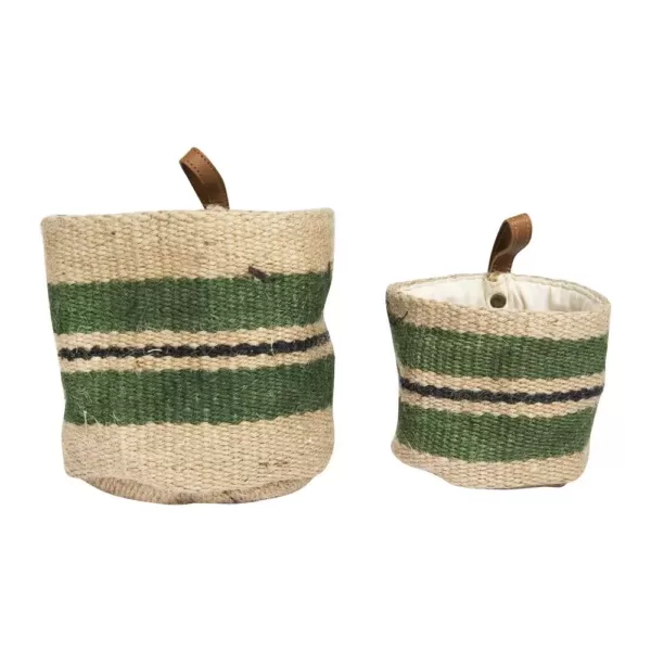 3R Studios Jute Handwoven Decorative Baskets (Set of 2)