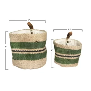 3R Studios Jute Handwoven Decorative Baskets (Set of 2)