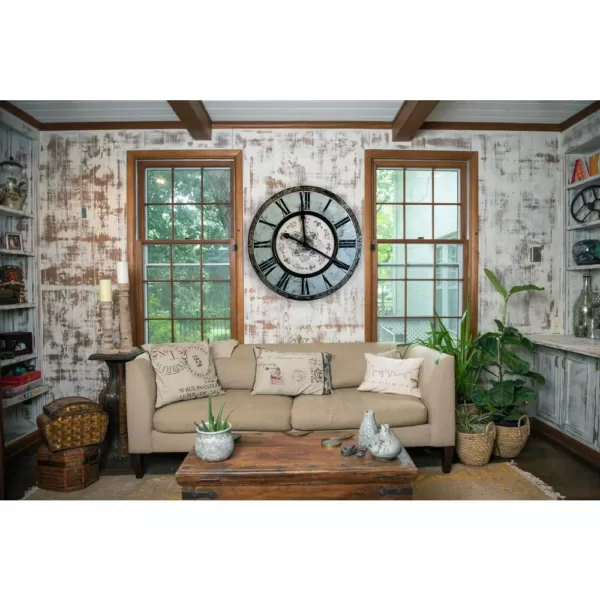 3R Studios Distressed Mint Green Wood Wall Clock