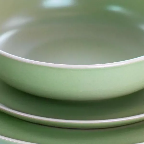 GIBSON elite Serenade 16-Piece Green Round Stoneware Dinnerware Set