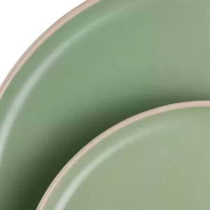 GIBSON elite Serenade 16-Piece Green Round Stoneware Dinnerware Set