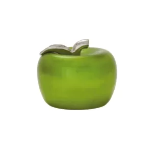 LITTON LANE 11 in. x 9 in. Modern Emerald Green Ceramic Decorative Apple