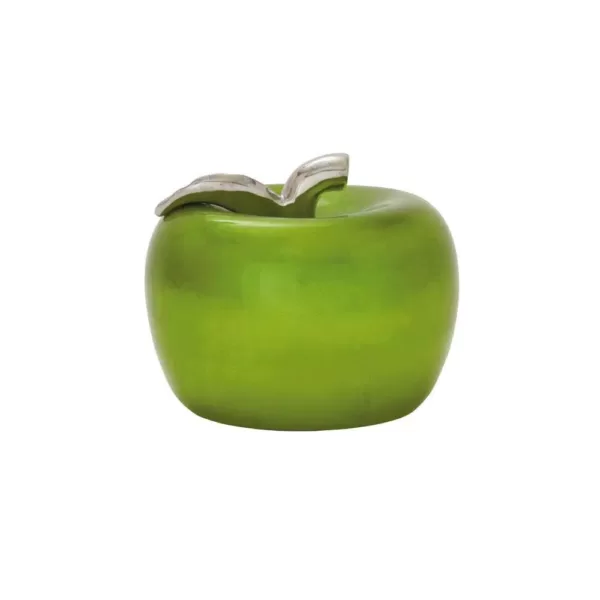 LITTON LANE 11 in. x 9 in. Modern Emerald Green Ceramic Decorative Apple