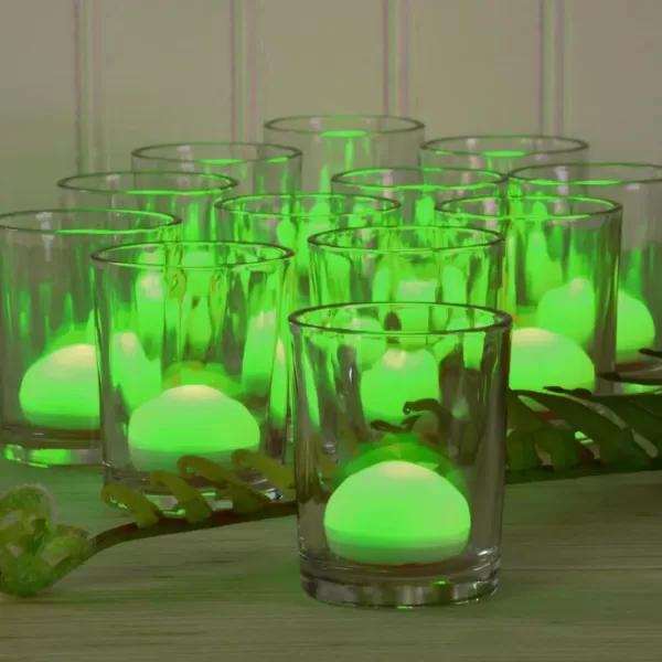 LUMABASE 1.25 in. D x 0.875 in. H x 1.25 in. W Green Floating Blimp Lights (12-Count)