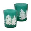 LUMABASE LED Wax Candle in Green Pine Glass (2-Count)