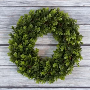 Pure Garden 12 in. Round Artificial Boxwood Wreath