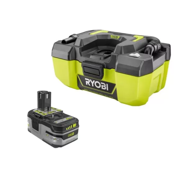 RYOBI 18-Volt ONE+ 3 Gal. Project Wet/Dry Vacuum w/Accessory Storage and Lithium-Ion 4.0 Ah LITHIUM+ HP High Capacity Battery