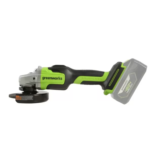 Greenworks 24-Volt Battery Cordless Brushless 4.5 in. Angle Grinder, Battery Not Included AG24L00