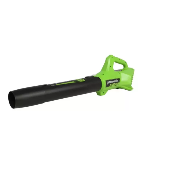 Greenworks 90 MPH 320 CFM 24-Volt Battery Cordless Hand-Held Leaf Blower, Battery Not Included BL24B02