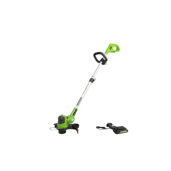 Greenworks 12 in. 24-Volt Battery Cordless String Trimmer with 2.0 Ah USB Battery and Charger Included ST24B215