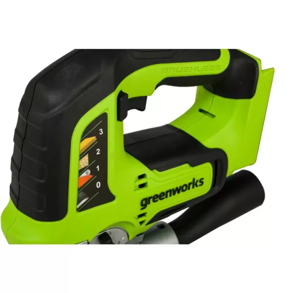 Greenworks 24-Volt Battery Cordless Brushless Jig Saw, Battery Not Included JS24L00