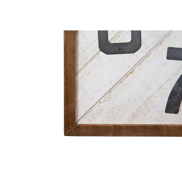 3R Studios Grey Square Wood and Metal Wall Clock