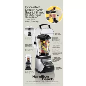 Hamilton Beach 52 oz 5-Speed Grey Sound Shield 950 Blender