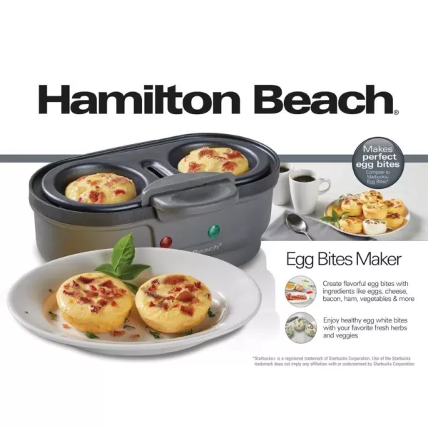 Hamilton Beach 2-Egg Grey Egg Bites Maker