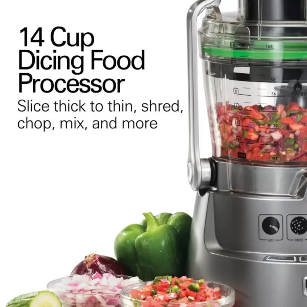 Hamilton Beach Professional 14 Cup Silver Dicing Food Processor