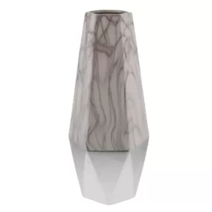 LITTON LANE 18 in. x 7 in. Ceramic White and Silver Vase