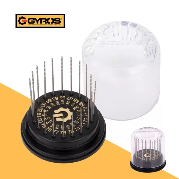 Gyros #61 - #80 Carbon Steel Wire Gauge Drill Bit Dome Set (Set of 20)