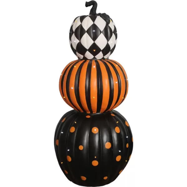 Haunted Hill Farm 36 in. Indoor/Outdoor Lighted Stacked Pumpkin Trio