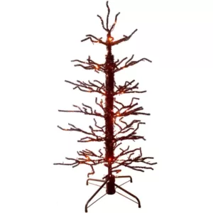 Haunted Hill Farm 60 in. Animated Halloween Twisted Tree with Moving Branches and Orange LED Lights