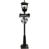 Haunted Hill Farm 71 in. Black Wicked Witch Lamp Post with Animation and Spooky Music