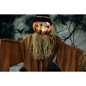 Haunted Hill Farm 6 ft. Animatronic Scarecrow Halloween Prop