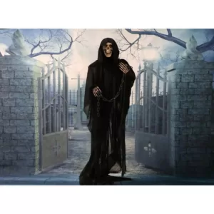 Haunted Hill Farm 5.5 ft. Animatronic Grim Reaper Halloween Prop