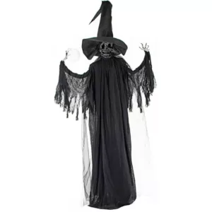 Haunted Hill Farm 7.5 ft. Phantom Witch with Multi-Color Crystal Ball Halloween Prop