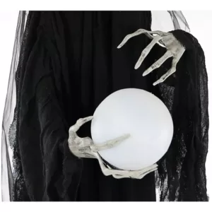 Haunted Hill Farm 7.5 ft. Phantom Witch with Multi-Color Crystal Ball Halloween Prop