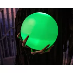 Haunted Hill Farm 7.5 ft. Phantom Witch with Multi-Color Crystal Ball Halloween Prop