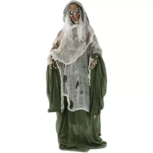 Haunted Hill Farm 5 ft. Animatronic Talking Evil Witch Halloween Prop