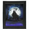 Haunted Hill Farm 18 in. Black Grim Reaper Shadowbox with Animation and Spooky Music