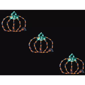 Haunted Hill Farm Mini Pumpkins Indoor/Outdoor LED Halloween Window Lights (Set of 3)