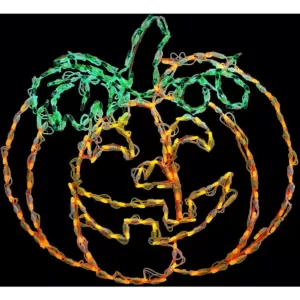 Haunted Hill Farm Happy Jack-O-Lantern Indoor/Outdoor LED Halloween Window Light