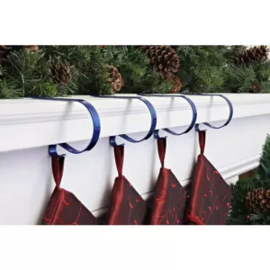 Haute Decor Original MantleClip Blue Stocking Holder (4-Pack)