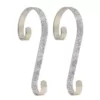 Haute Decor 6 in. Steel Silver Glitter Stocking Scrolls Holders (2-Pack)