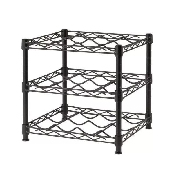 HDX 12-Bottle Black Floor Wine Rack