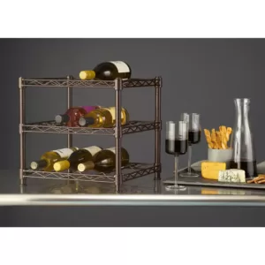 HDX 3-Shelf Countertop Wire Wine Rack in Antique Bronze