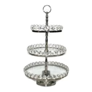 Heim Concept 20 in. H 3-Tier Glastainless Steel/Nip Stand Detachable Crystal Border (Plates 8/10/12 in.)