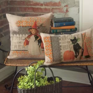 Heritage Lace Victorian Halloween Natural Graphic Polyester 18 in. x 18 in. Throw Pillow