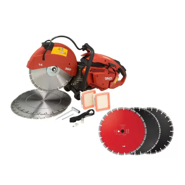 Hilti DSH 700X 70CC 14 in. Hand Held Gas Saw with 6 Diamond Blades